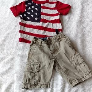 Toddler Levi's shorts & TCP Flag shirt Size 2t